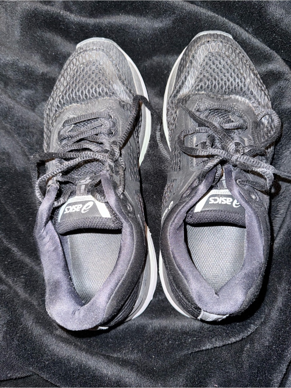 ASICS Black Mesh Athletic Running Shoes for Women